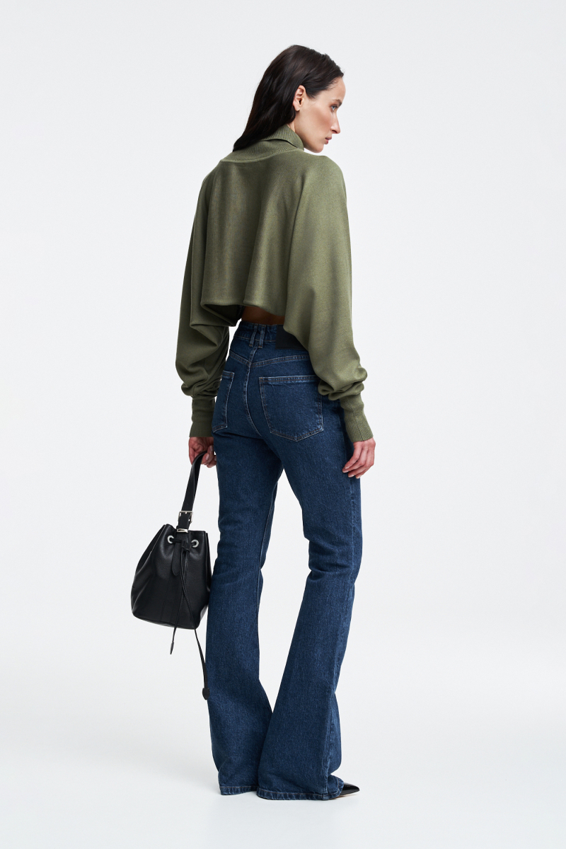 Водолазка укороченная Label .B, цвет: хаки  | новая коллекция купить онлайн