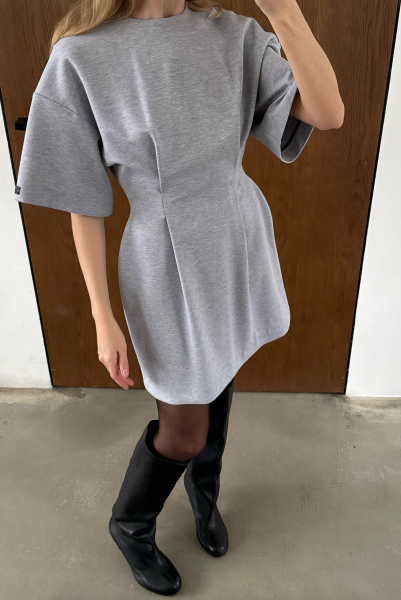 Платье с коротким рукавом Label .B, цвет: серый меланж Dr.25.2.1538GRM | новая коллекция купить онлайн