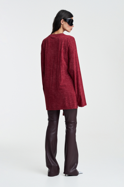 Лонгслив объемный с завязками Label .B, цвет: Бордовый Tp.03.5.0826BRG | новая коллекция купить онлайн