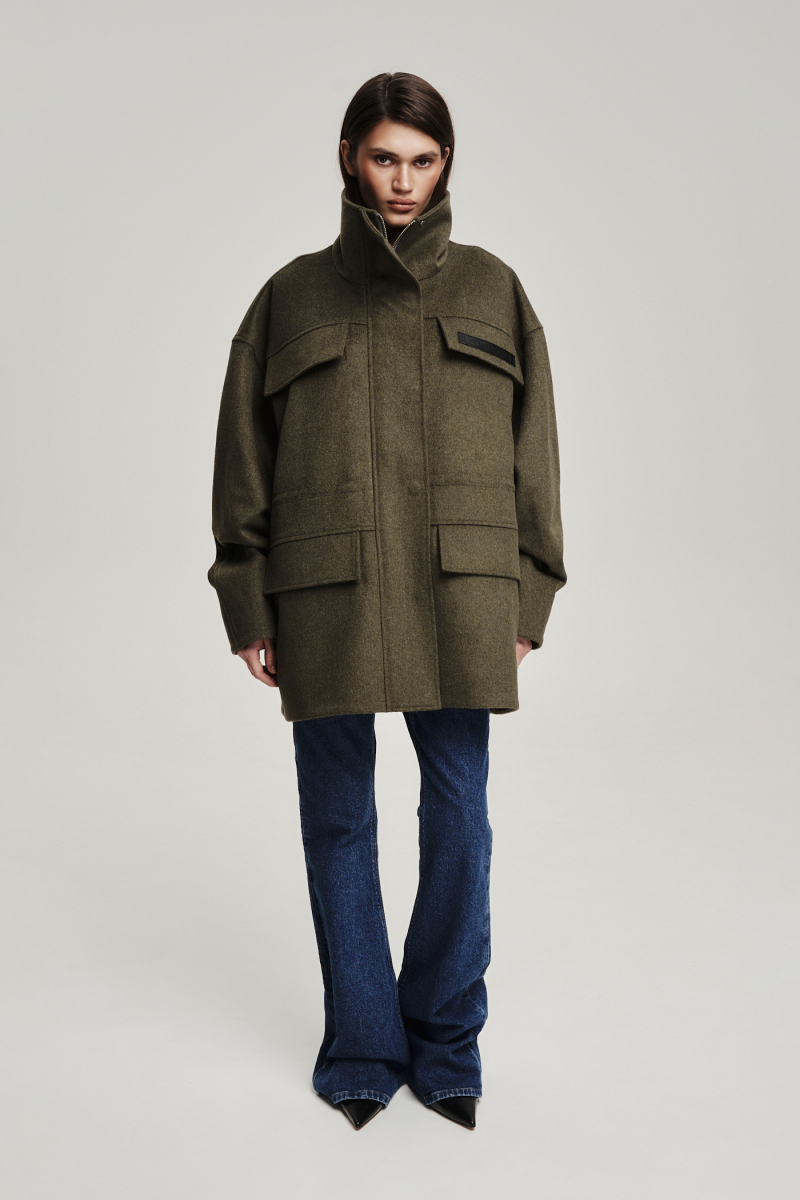 Парка из полушерсти Label .B, цвет: хаки Jc.33.5.5924/3KH | новая коллекция купить онлайн