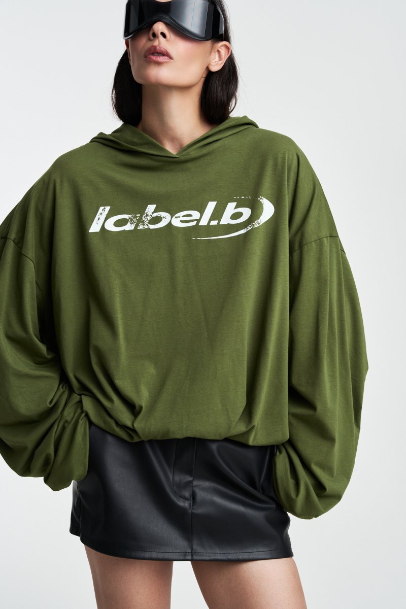 Худи с защипами Label .B, цвет: хаки Tp.01.5.70/2KH | новая коллекция купить онлайн