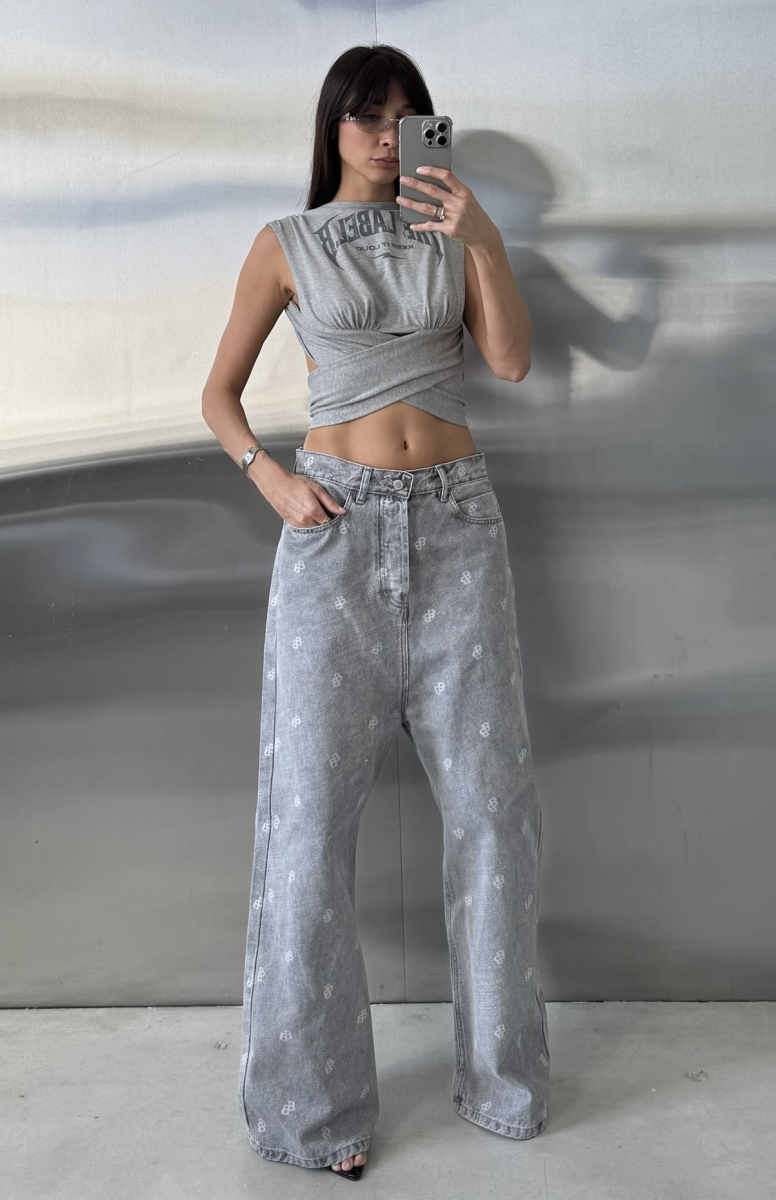 Топ с завязками Label .B, цвет: серый меланж Tp.07.3.206GRM | новая коллекция купить онлайн
