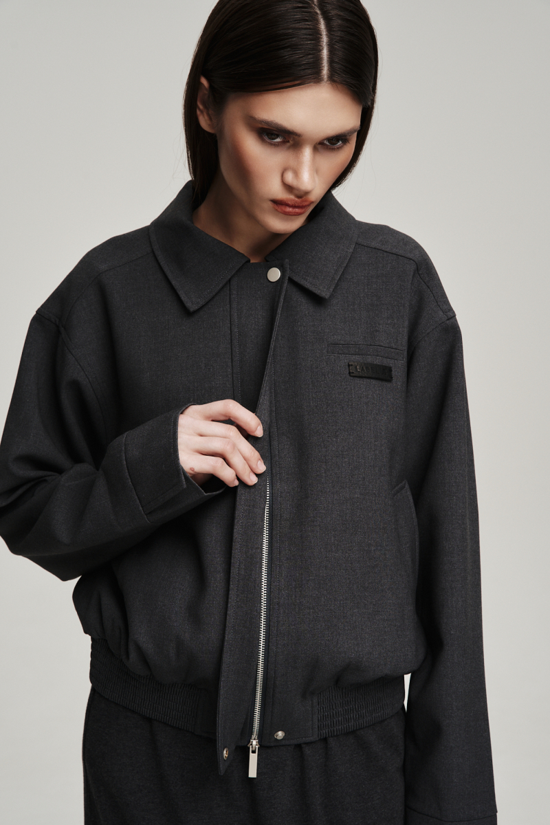 Куртка из костюмной ткани Label .B, цвет: темно-серый Jc.33.4.CH.DGR | новая коллекция купить онлайн