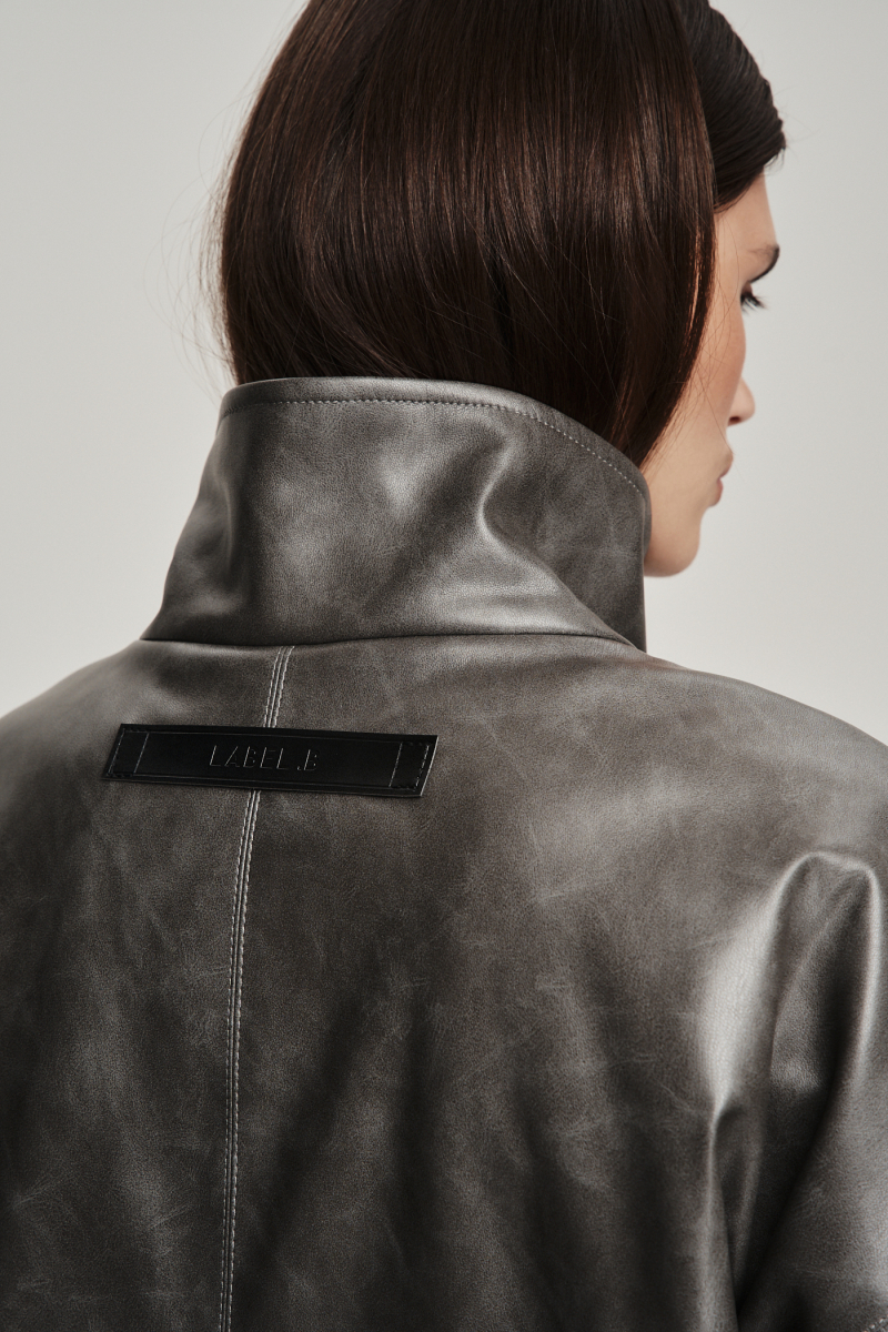 Куртка из экокожи утепленная Label .B, цвет: серый Jc.01.4.41/2GR | новая коллекция купить онлайн