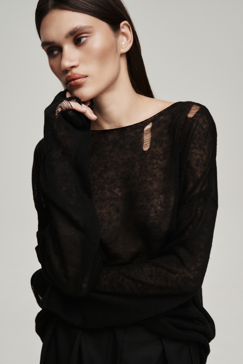 Джемпер вязаный Label .B, цвет: Черный Kn.01.5.CH.BLC | новая коллекция купить онлайн