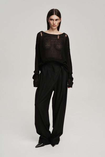 Брюки с защипами Label .B, цвет: Черный Pt.18.4.2625BLC | новая коллекция купить онлайн
