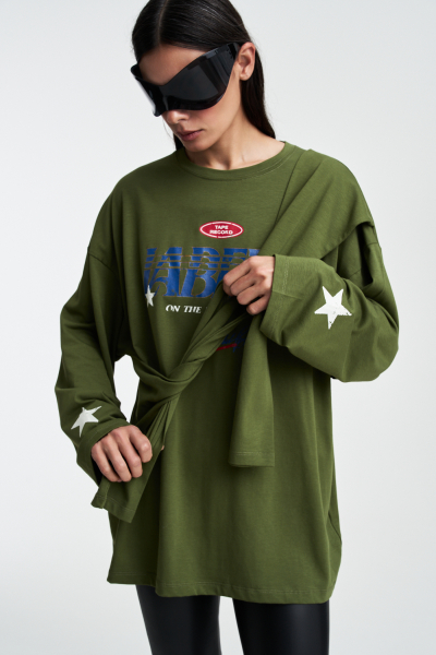 Лонгслив Крест-накрест Label .B, цвет: хаки Tp.03.4.206.0826KH | новая коллекция купить онлайн