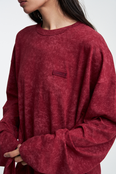 Лонгслив объемный с завязками Label .B, цвет: Бордовый Tp.03.5.0826BRG | новая коллекция купить онлайн