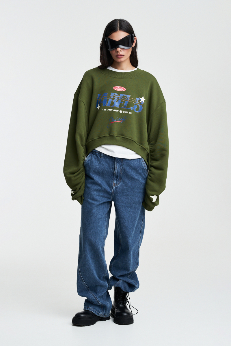 Свитшот (хаки) Label .B, цвет: хаки Tp.02.4.3601.0826KH | новая коллекция купить онлайн