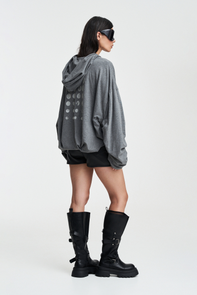 Худи с защипами Label .B, цвет: серый меланж Tp.01.5.70/2GRM | новая коллекция купить онлайн