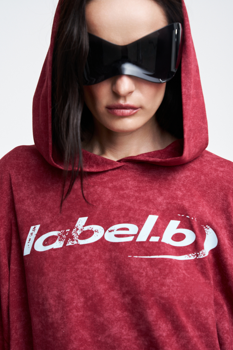 Худи с защипами Label .B, цвет: Бордовый Tp.01.5.70/2BRG | новая коллекция купить онлайн