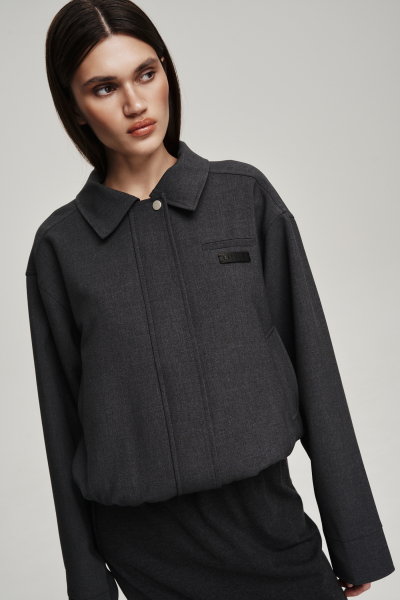 Куртка из костюмной ткани Label .B, цвет: темно-серый Jc.33.4.CH.DGR | новая коллекция купить онлайн