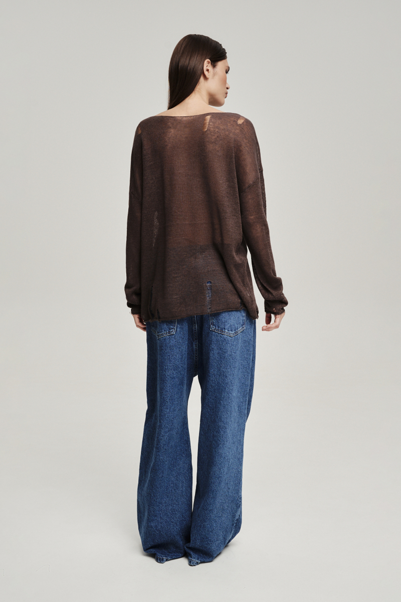 Джемпер вязаный Label .B, цвет: коричневый Kn.01.5.CH.BRN | новая коллекция купить онлайн