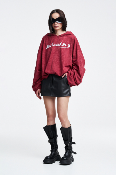 Худи с защипами Label .B, цвет: Бордовый Tp.01.5.70/2BRG | новая коллекция купить онлайн