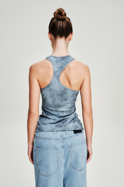 Майка с американской проймой Label .B, цвет: голубой Tp.05.3.42LBL | новая коллекция купить онлайн