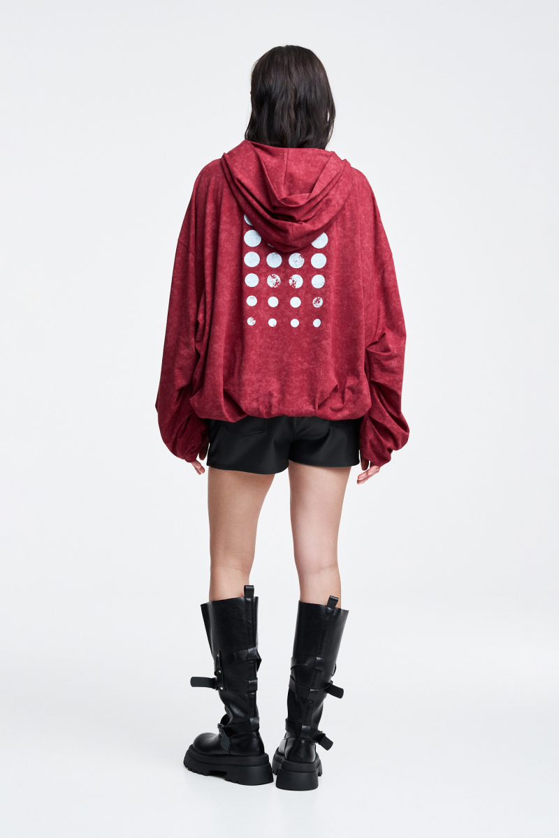 Худи с защипами Label .B, цвет: Бордовый Tp.01.5.70/2BRG | новая коллекция купить онлайн