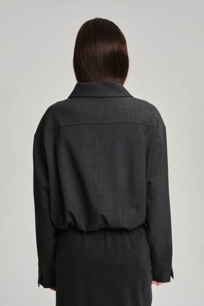 Куртка из костюмной ткани Label .B, цвет: темно-серый Jc.33.4.CH.DGR | новая коллекция купить онлайн