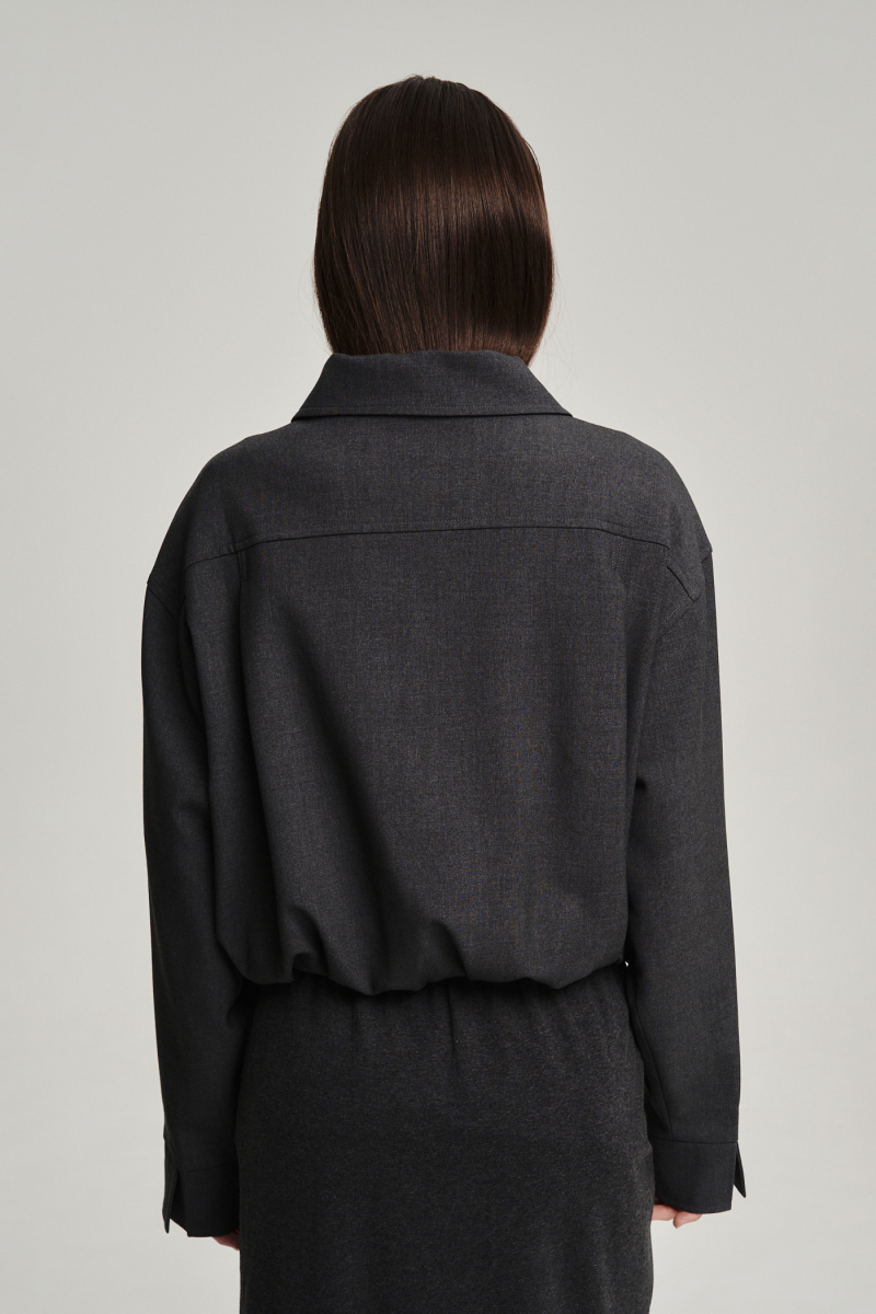 Куртка из костюмной ткани Label .B, цвет: темно-серый Jc.33.4.CH.DGR | новая коллекция купить онлайн