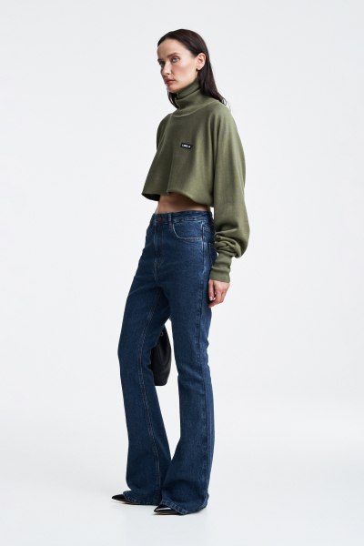 Водолазка укороченная Label .B, цвет: хаки  | новая коллекция купить онлайн
