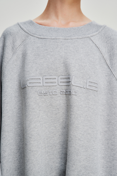 Свитшот овер-фит Label .B, цвет: серый меланж Tp.02.6.01GRM | новая коллекция купить онлайн