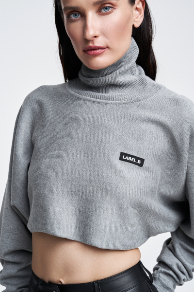 Водолазка укороченная Label .B, цвет: серый  | новая коллекция купить онлайн