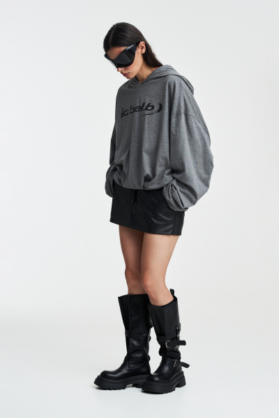 Худи с защипами Label .B, цвет: серый меланж Tp.01.5.70/2GRM | новая коллекция купить онлайн