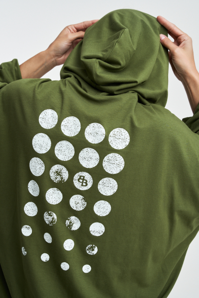Худи с защипами Label .B, цвет: хаки Tp.01.5.70/2KH | новая коллекция купить онлайн