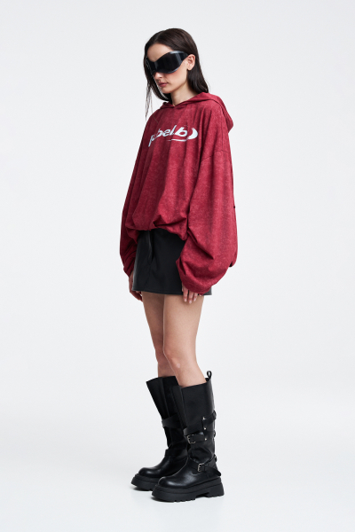 Худи с защипами Label .B, цвет: Бордовый Tp.01.5.70/2BRG | новая коллекция купить онлайн