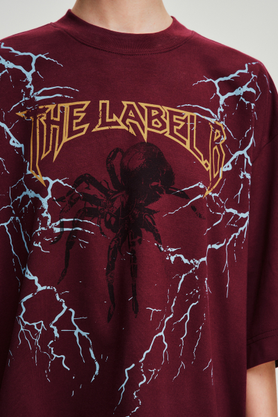 Футболка удлиненная Label .B, цвет: Бордовый Tp.04.5.88BRG | новая коллекция купить онлайн