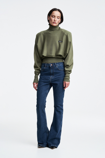 Водолазка укороченная Label .B, цвет: хаки  | новая коллекция купить онлайн