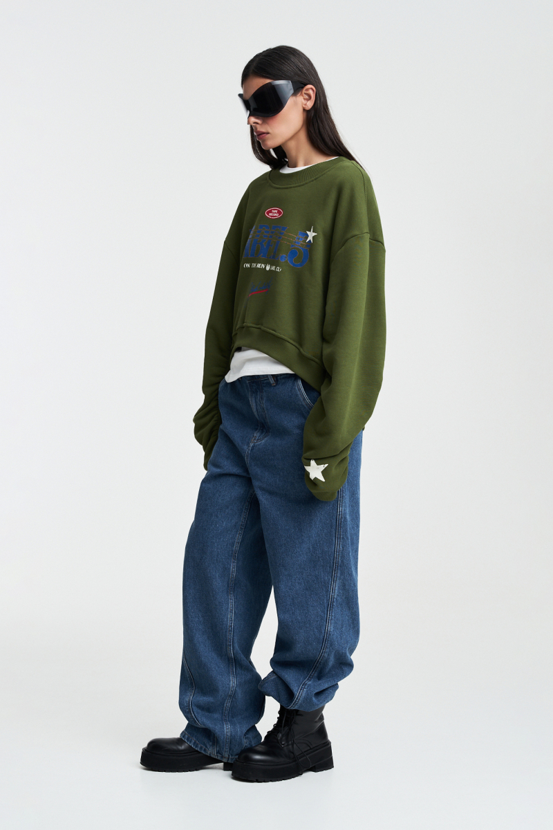 Свитшот (хаки) Label .B, цвет: хаки Tp.02.4.3601.0826KH | новая коллекция купить онлайн